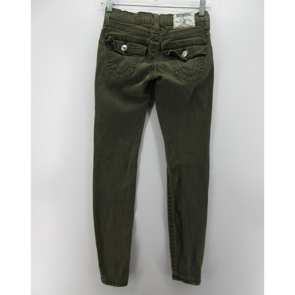 True Religion Jeans 25 Olive Legging Skinny Denim Stretch Lyocell * - Picture 8 of 14